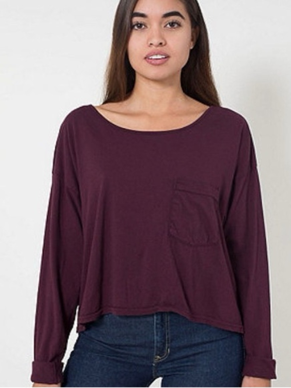 American Apparel Longsleeve Pocket Tee
